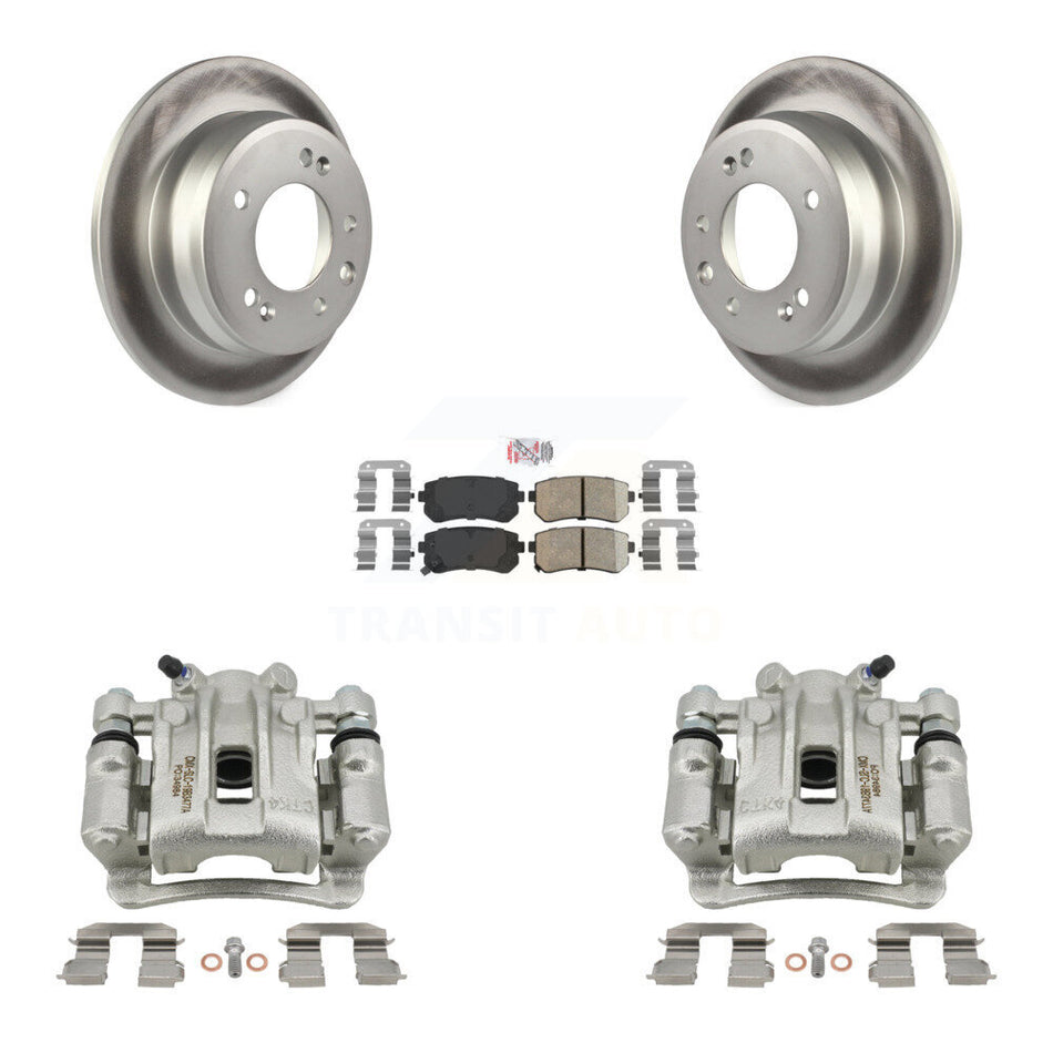 Rear Disc Brake Caliper Coated Rotors And Ceramic Pads Kit For Hyundai Elantra KCG-100885N