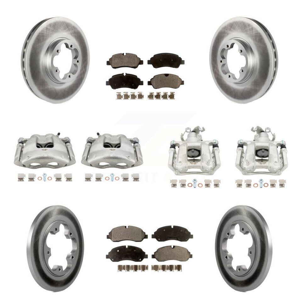 Front Rear Brake Caliper Coat Rotors & Semi-Metallic Pad Kit (10Pc) For Ford Transit-250 KCG-100886P