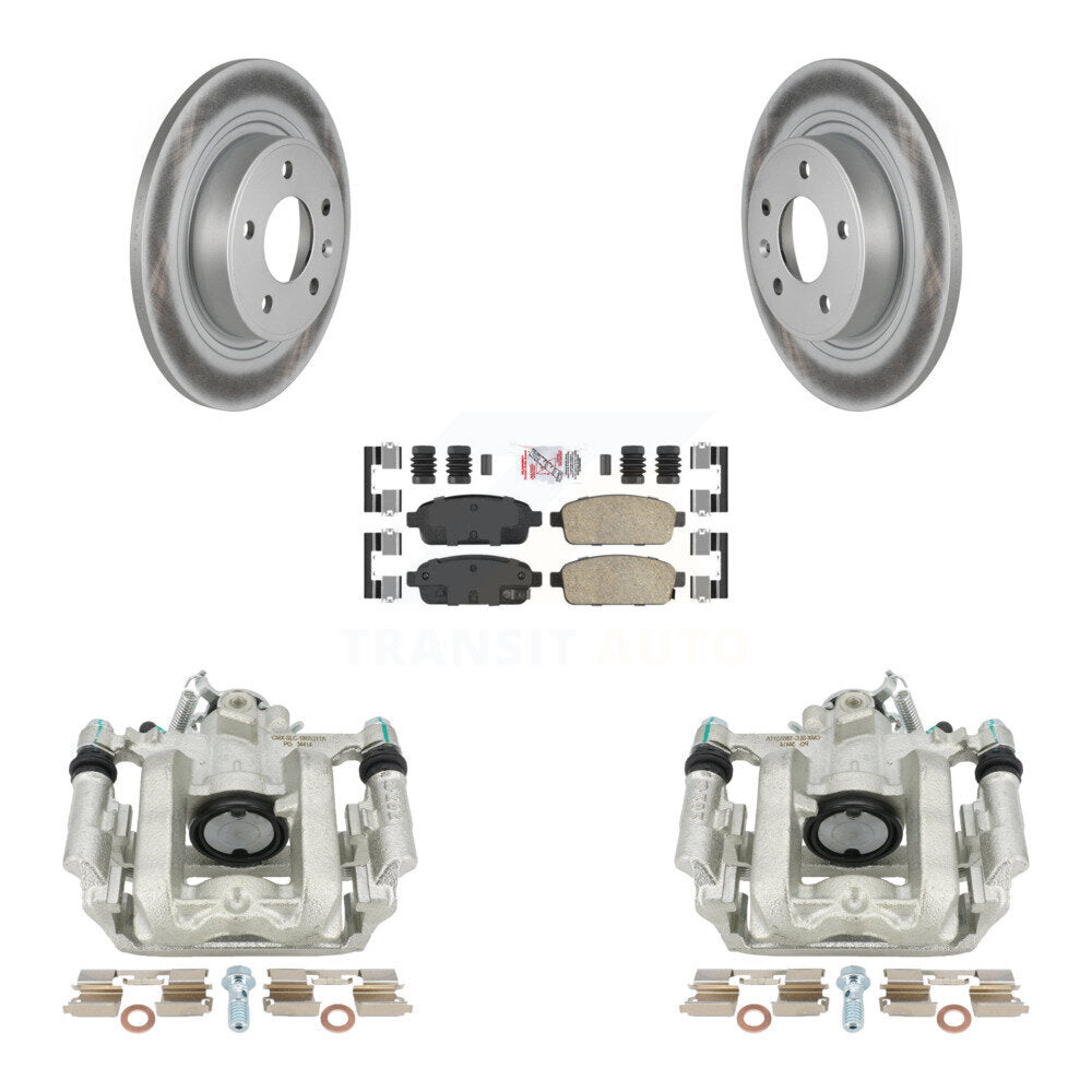 Rear Disc Brake Caliper Coated Rotors And Ceramic Pads Kit For Chevrolet Cruze Volt Cadillac ELR KCG-100888N by Transit Auto