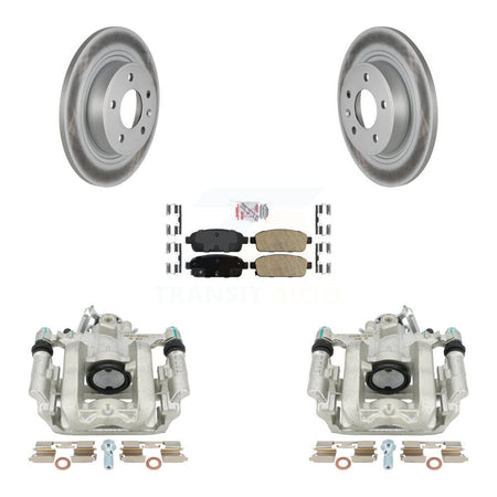 Rear Disc Brake Caliper Coated Rotors And Ceramic Pads Kit For Chevrolet Cruze Volt Cadillac ELR KCG-100889N by Transit Auto