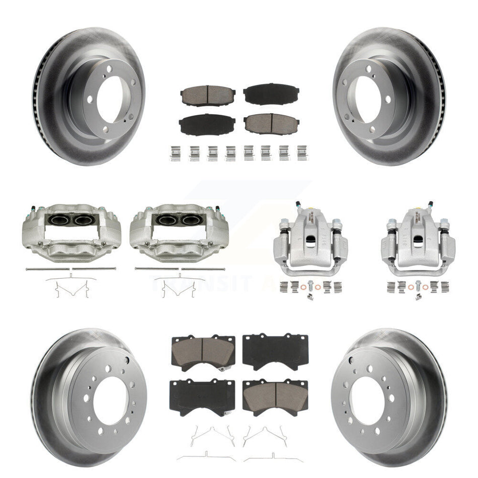 Front Rear Brake Caliper Coat Rotor And Ceramic Pad Kit (10Pc) For Toyota Tundra Sequoia KCG-100890C