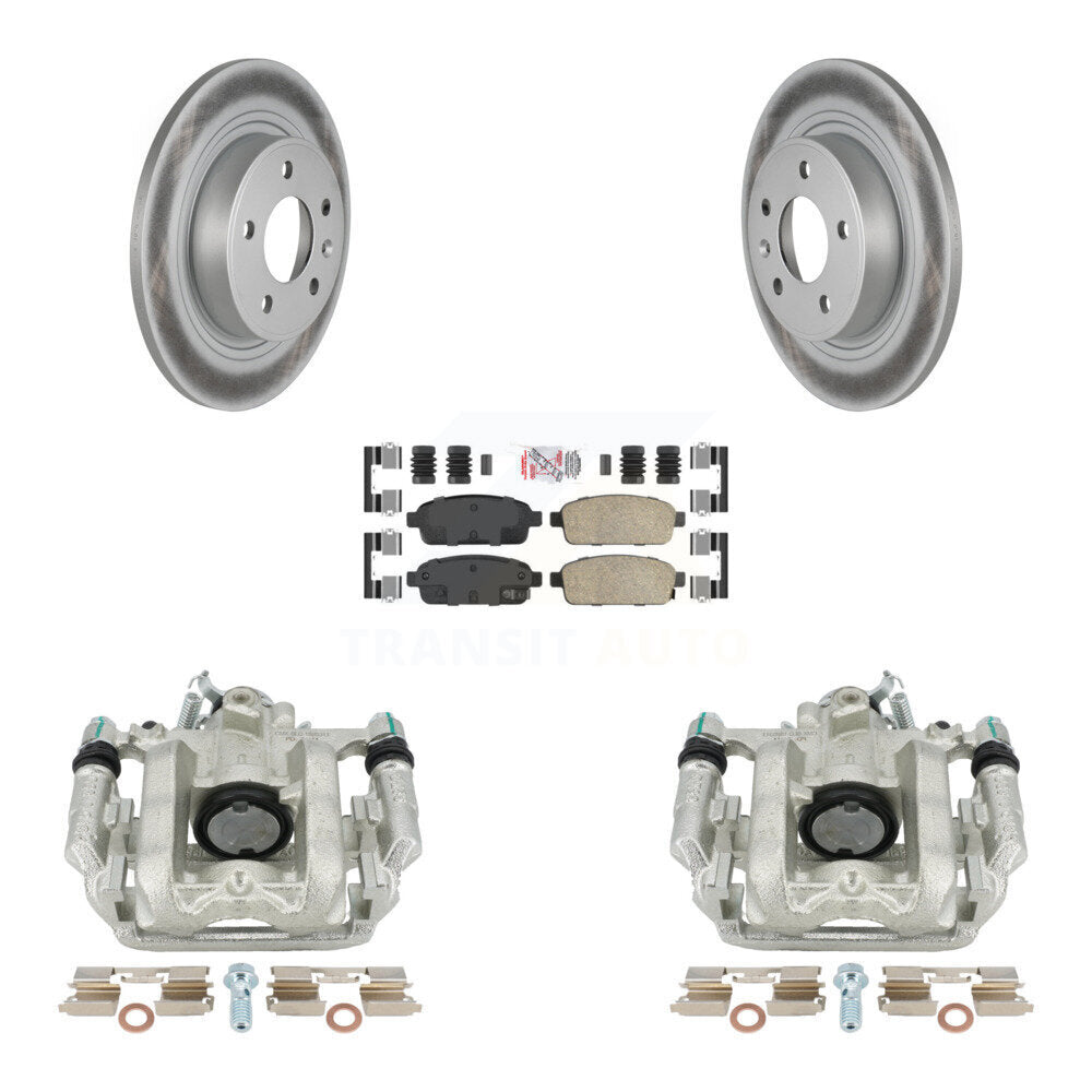 Rear Disc Brake Caliper Coated Rotors And Ceramic Pads Kit For 2013 Chevrolet Cruze LT LTZ With 292mm Diameter Rotor KCG-100890N by Transit Auto