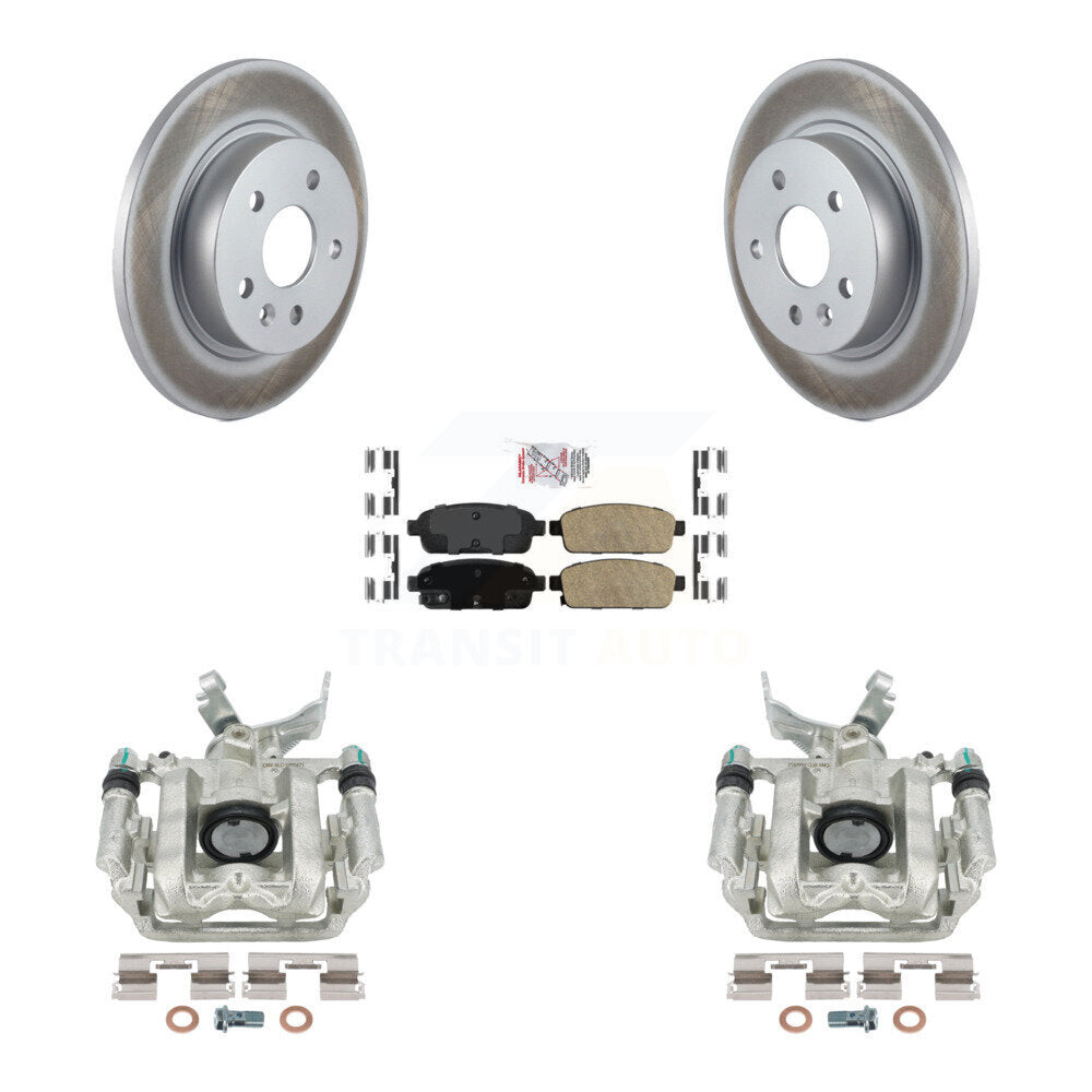 Rear Disc Brake Caliper Coated Rotors And Ceramic Pads Kit For Chevrolet Buick Encore Sonic Trax KCG-100893N by Transit Auto