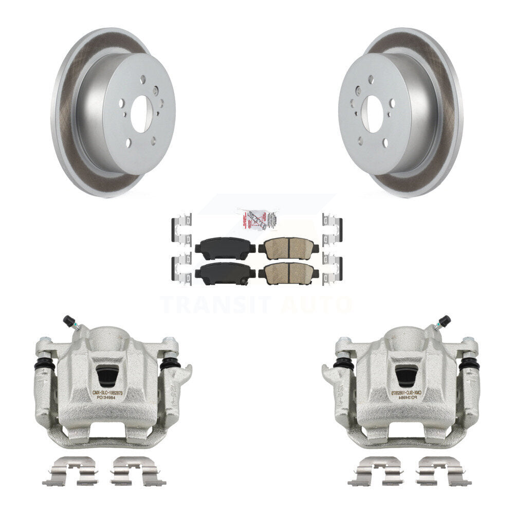 Rear Disc Brake Caliper Coated Rotors And Ceramic Pads Kit For 2004-2010 Toyota Sienna KCG-100894N