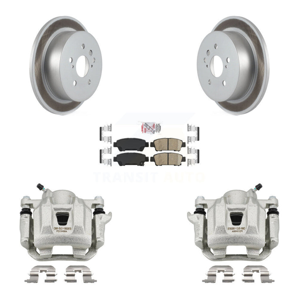 Rear Disc Brake Caliper Coated Rotors And Ceramic Pads Kit For 2004-2010 Toyota Sienna KCG-100894N