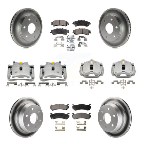 Front Rear Brake Caliper Coat Rotor & Ceramic Pad Kit (10Pc) For Chevrolet GMC Silverado KCG-100894T
