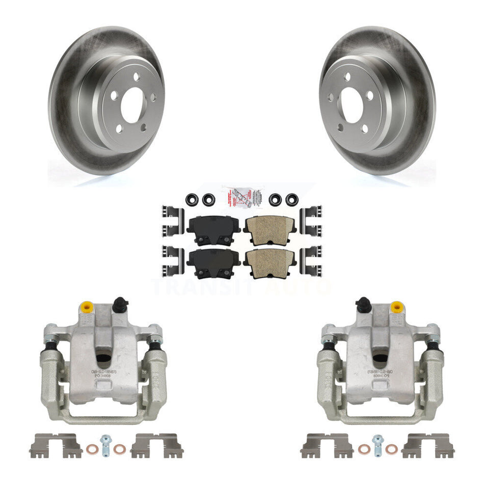 Rear Brake Caliper Coat Rotors Ceramic Pad Kit For Dodge Chrysler 300 Charger Challenger KCG-100895N