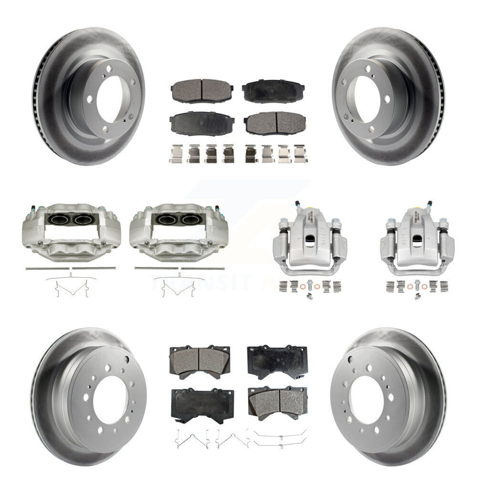 Front Rear Brake Caliper Coat Rotor And Ceramic Pad Kit (10Pc) For Toyota Tundra Sequoia KCG-100895T