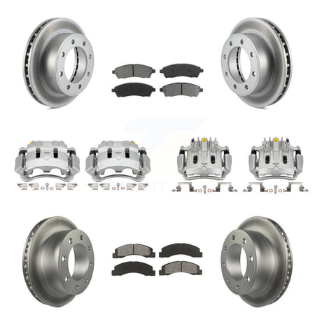 Front Rear Brake Caliper Coat Rotors & Semi-Metallic Pad Kit (10Pc) For Ford F-250 Super KCG-100896S
