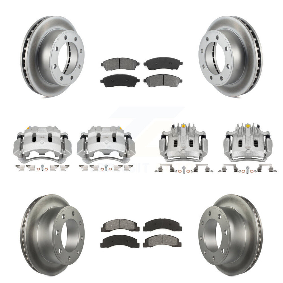 Front Rear Brake Caliper Coat Rotors & Semi-Metallic Pad Kit (10Pc) For Ford F-250 Super KCG-100896S