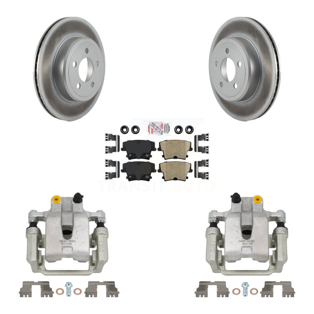 Rear Brake Caliper Coat Rotor & Ceramic Pad Kit For Chrysler 300 Dodge Challenger Magnum KCG-100897N