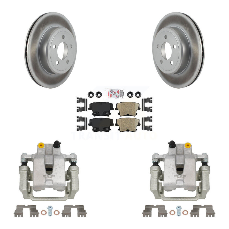 Rear Brake Caliper Coat Rotor & Ceramic Pad Kit For Chrysler 300 Dodge Challenger Magnum KCG-100897N