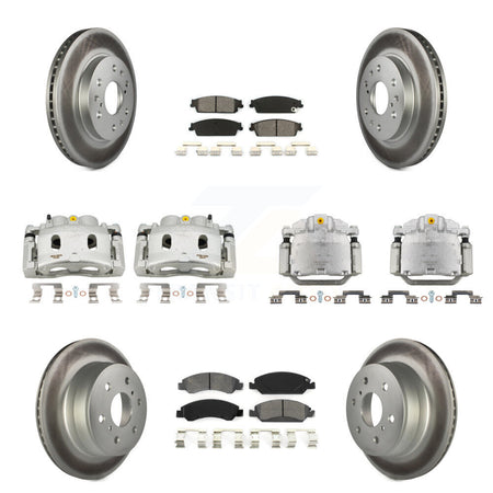 Front Rear Brake Caliper Coat Rotors Semi-Metallic Pad Kit (10Pc) For Chevrolet GMC 1500 KCG-100897S