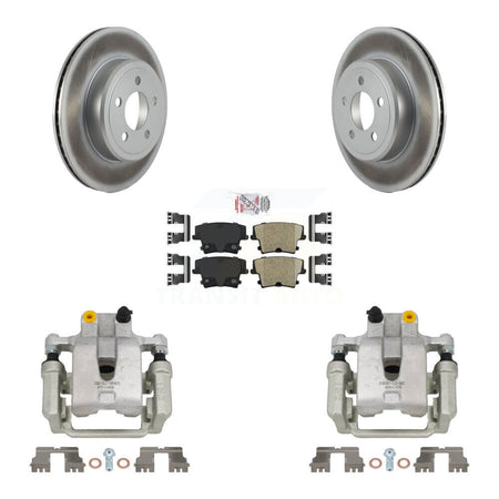 Rear Brake Caliper Coat Rotor & Ceramic Pad Kit For Chrysler 300 Dodge Challenger Magnum KCG-100898N