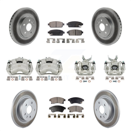 Front Rear Disc Brake Caliper Coated Rotors And Semi-Metallic Pads Kit (10Pc) For 2013-2014 Chevrolet Sonic RS KCG-100899P by Transit Auto