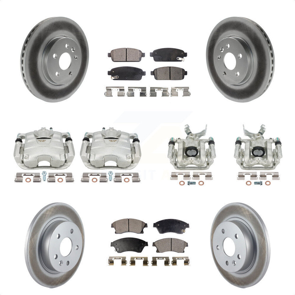 Front Rear Disc Brake Caliper Coated Rotors And Semi-Metallic Pads Kit (10Pc) For 2013-2017 Buick Encore Chevrolet Trax KCG-100900P by Transit Auto