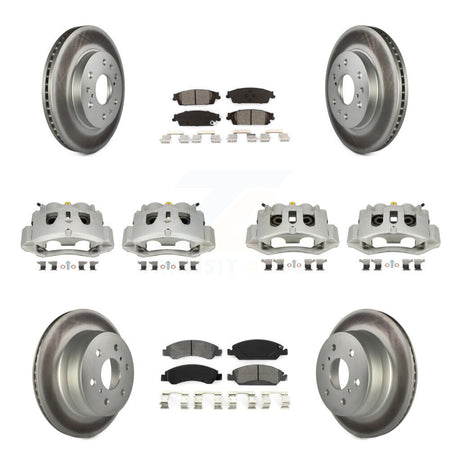Front Rear Brake Caliper Coat Rotors Semi-Metallic Pad Kit (10Pc) For Chevrolet Suburban KCG-100901S