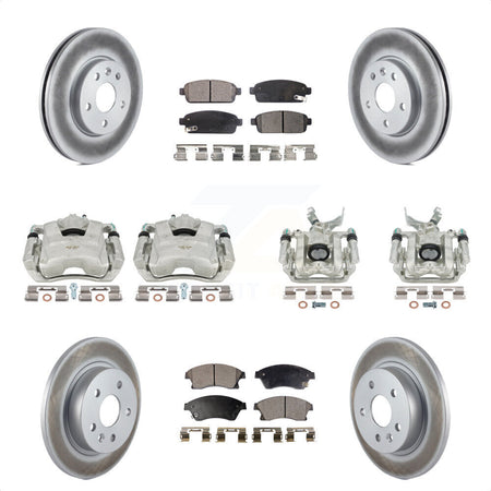 Front Rear Disc Brake Caliper Coated Rotors And Semi-Metallic Pads Kit (10Pc) For Chevrolet Sonic KCG-100902P by Transit Auto