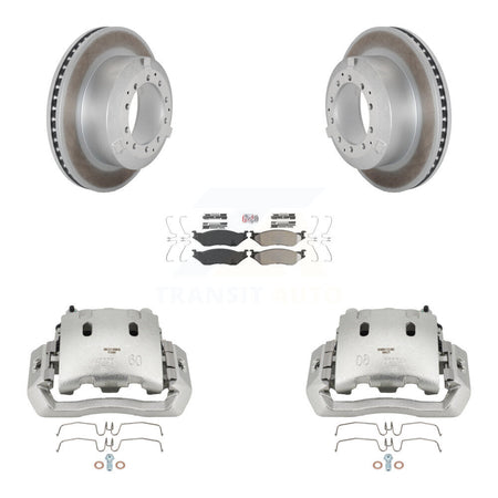 Rear Brake Caliper Coat Rotors Semi-Metallic Pad Kit For Ford F-450 Super Duty F-550 LCF KCG-100903N