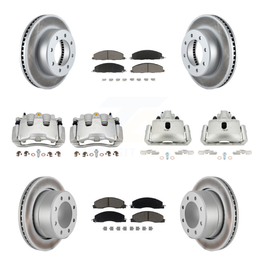 Front Rear Disc Brake Caliper Coated Rotors And Ceramic Pads Kit (10Pc) For Ram 1500 KCG-100904C