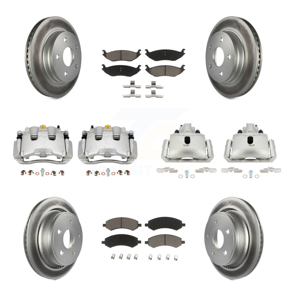 Front Rear Disc Brake Caliper Coat Rotor Ceramic Pad Kit (10Pc) For Chrysler Aspen Dodge KCG-100905C