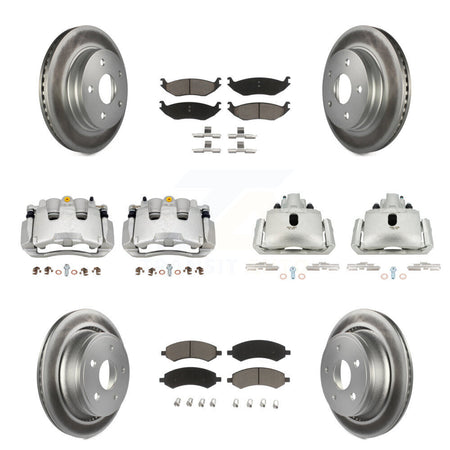 Front Rear Disc Brake Caliper Coat Rotor Ceramic Pad Kit (10Pc) For Chrysler Aspen Dodge KCG-100905C
