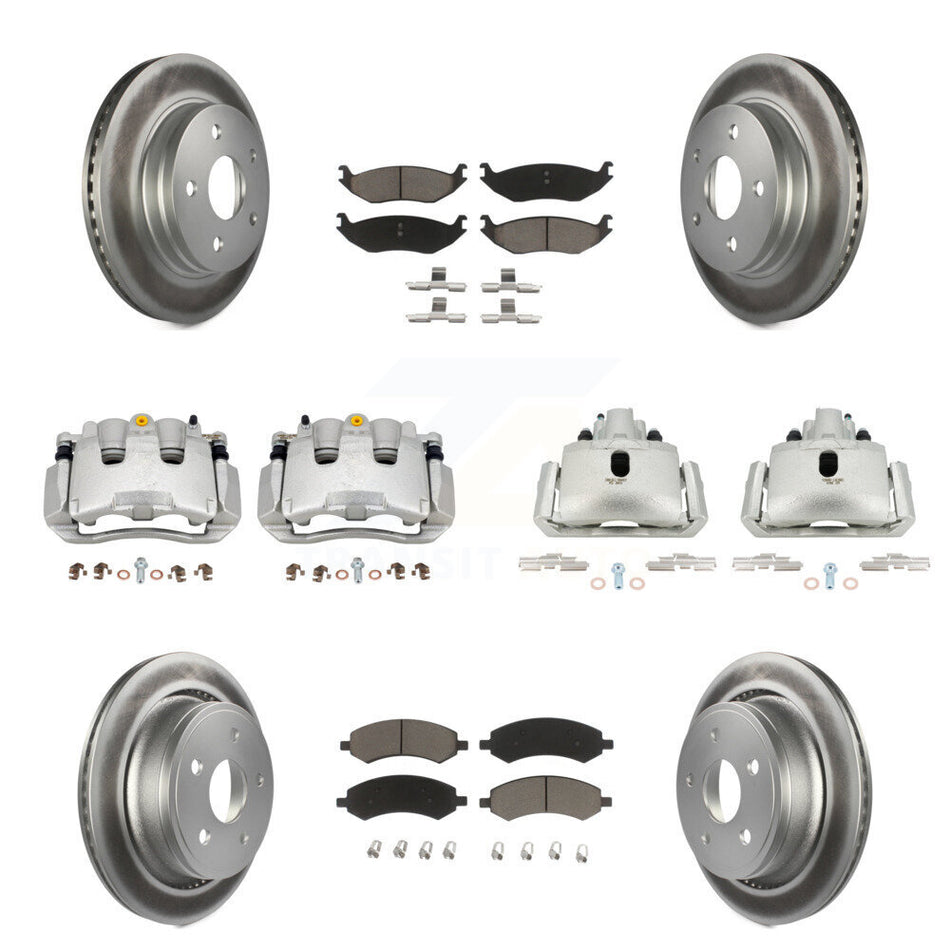 Front Rear Disc Brake Caliper Coat Rotor Ceramic Pad Kit (10Pc) For Chrysler Aspen Dodge KCG-100905C