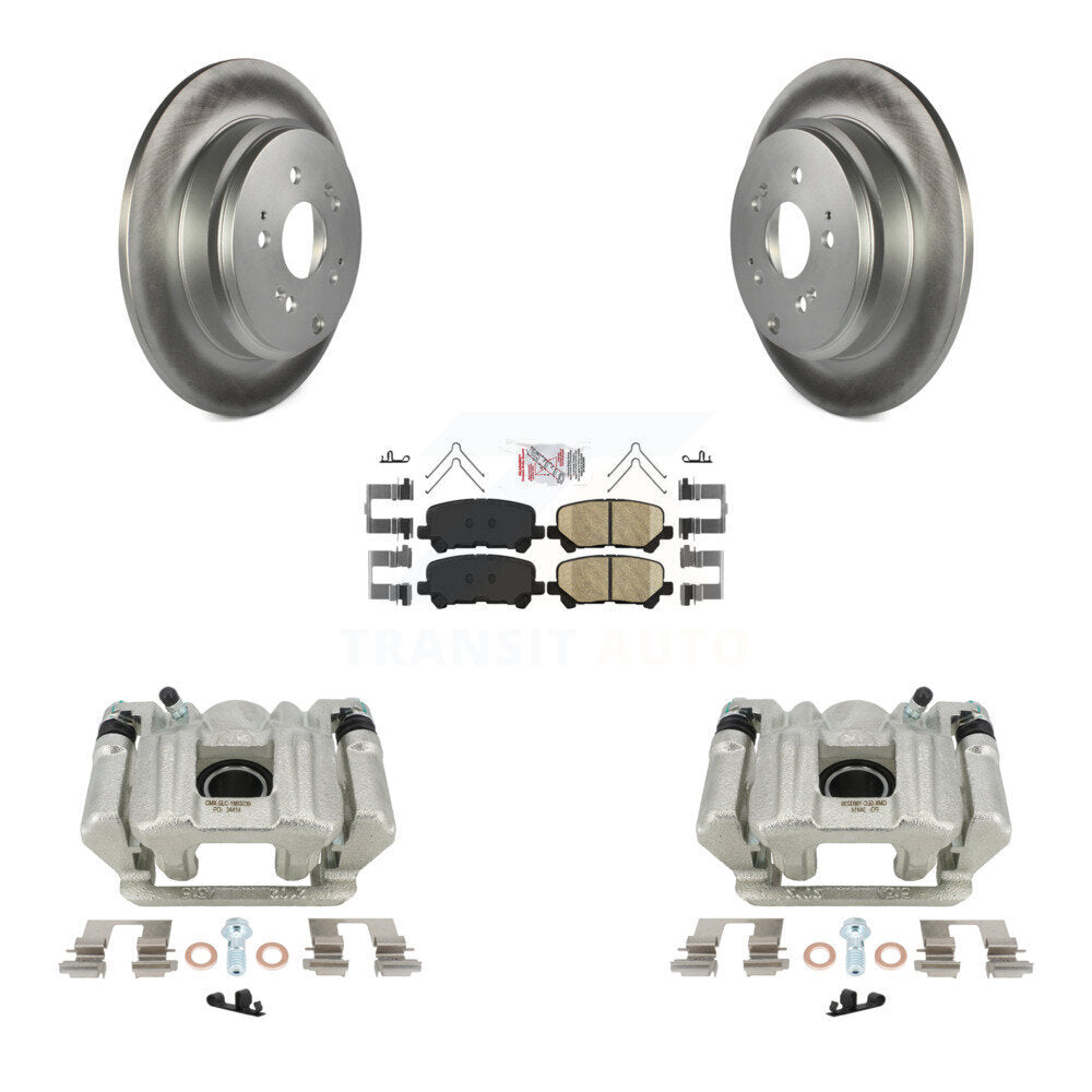 Rear Disc Brake Caliper Coated Rotors And Ceramic Pads Kit For Acura MDX ZDX KCG-100905N by Transit Auto