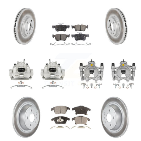 Front Rear Brake Caliper Coat Rotor Semi-Metallic Pad Kit (10Pc) For Ford Fusion Lincoln KCG-100905P