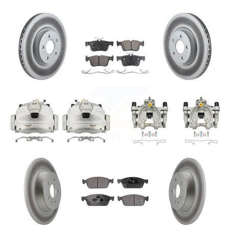 Front Rear Brake Caliper Coat Rotor Semi-Metallic Pad Kit (10Pc) For Ford Escape Lincoln KCG-100906P
