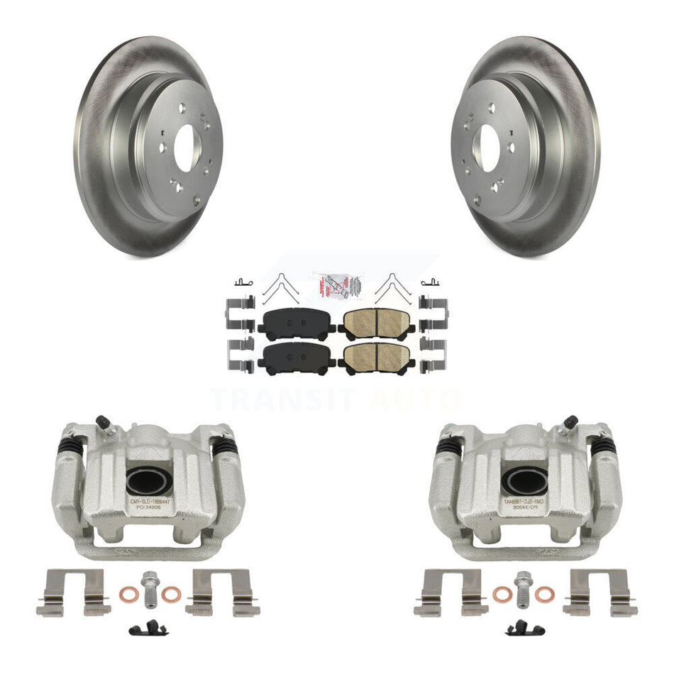 Rear Disc Brake Caliper Coated Rotors And Ceramic Pads Kit For 2011-2017 Honda Odyssey KCG-100907N