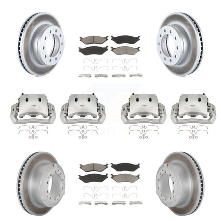 Front Rear Brake Caliper Coat Rotor And Ceramic Pad Kit (10Pc) For Ford F-450 Super Duty KCG-100911C
