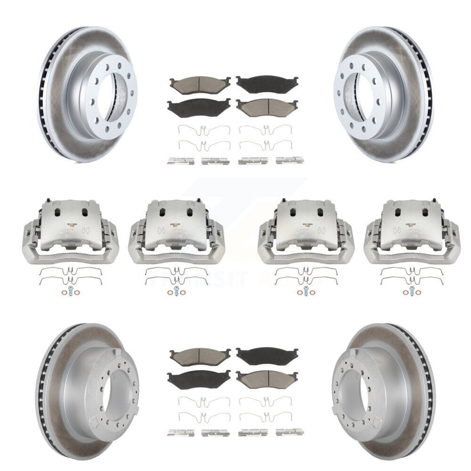 Front Rear Brake Caliper Coat Rotor And Ceramic Pad Kit (10Pc) For Ford F-450 Super Duty KCG-100911C