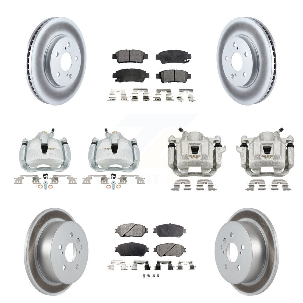 Front Rear Brake Caliper Coat Rotor Semi-Metallic Pad Kit (10Pc) For 04-10 Toyota Sienna KCG-100911P