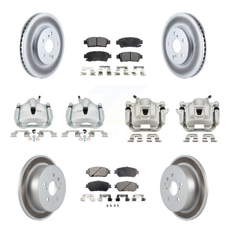 Front Rear Brake Caliper Coat Rotor Semi-Metallic Pad Kit (10Pc) For 04-10 Toyota Sienna KCG-100911P