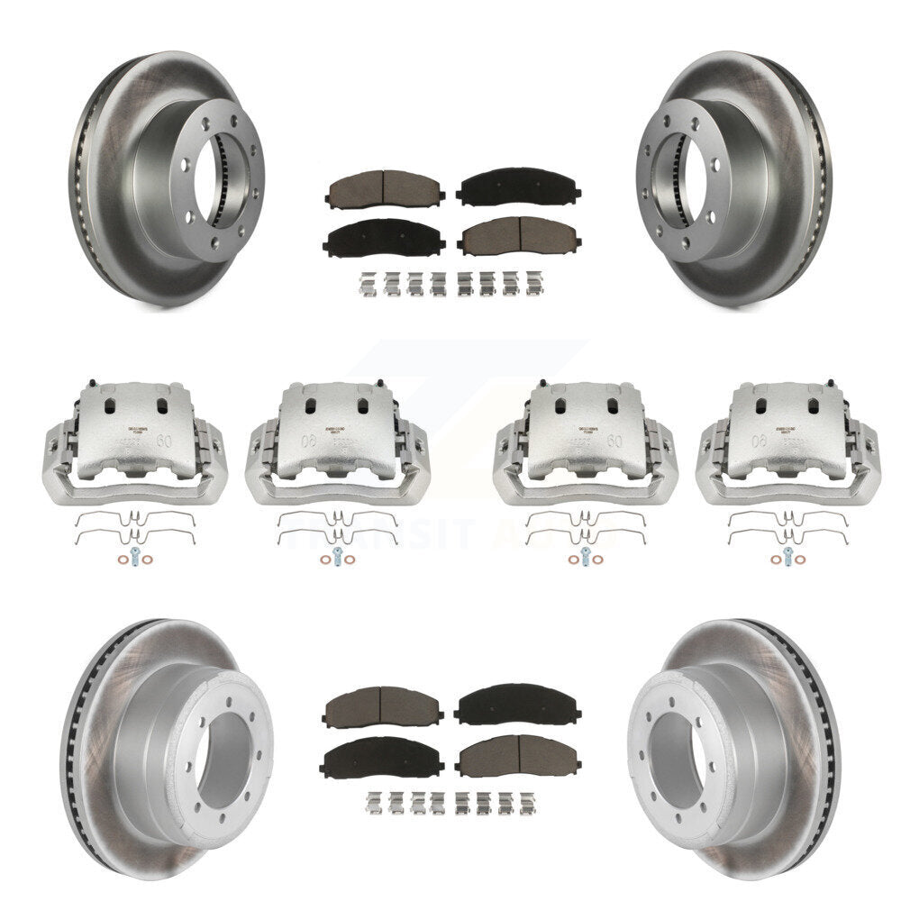 Front Rear Brake Caliper Coat Rotor And Ceramic Pad Kit (10Pc) For Ford F-450 Super Duty KCG-100912C