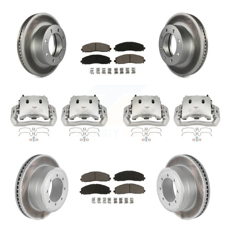 Front Rear Brake Caliper Coat Rotor And Ceramic Pad Kit (10Pc) For Ford F-450 Super Duty KCG-100912C