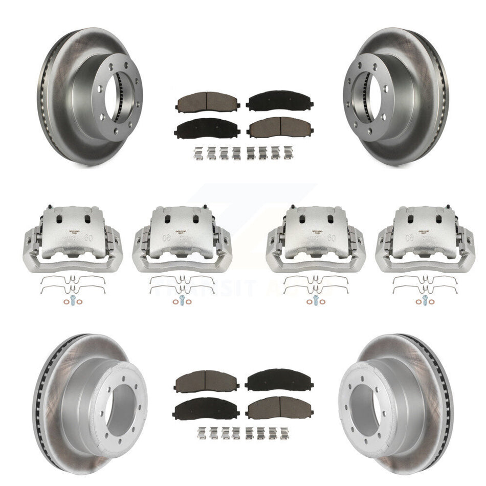 Front Rear Brake Caliper Coat Rotor And Ceramic Pad Kit (10Pc) For Ford F-450 Super Duty KCG-100912C