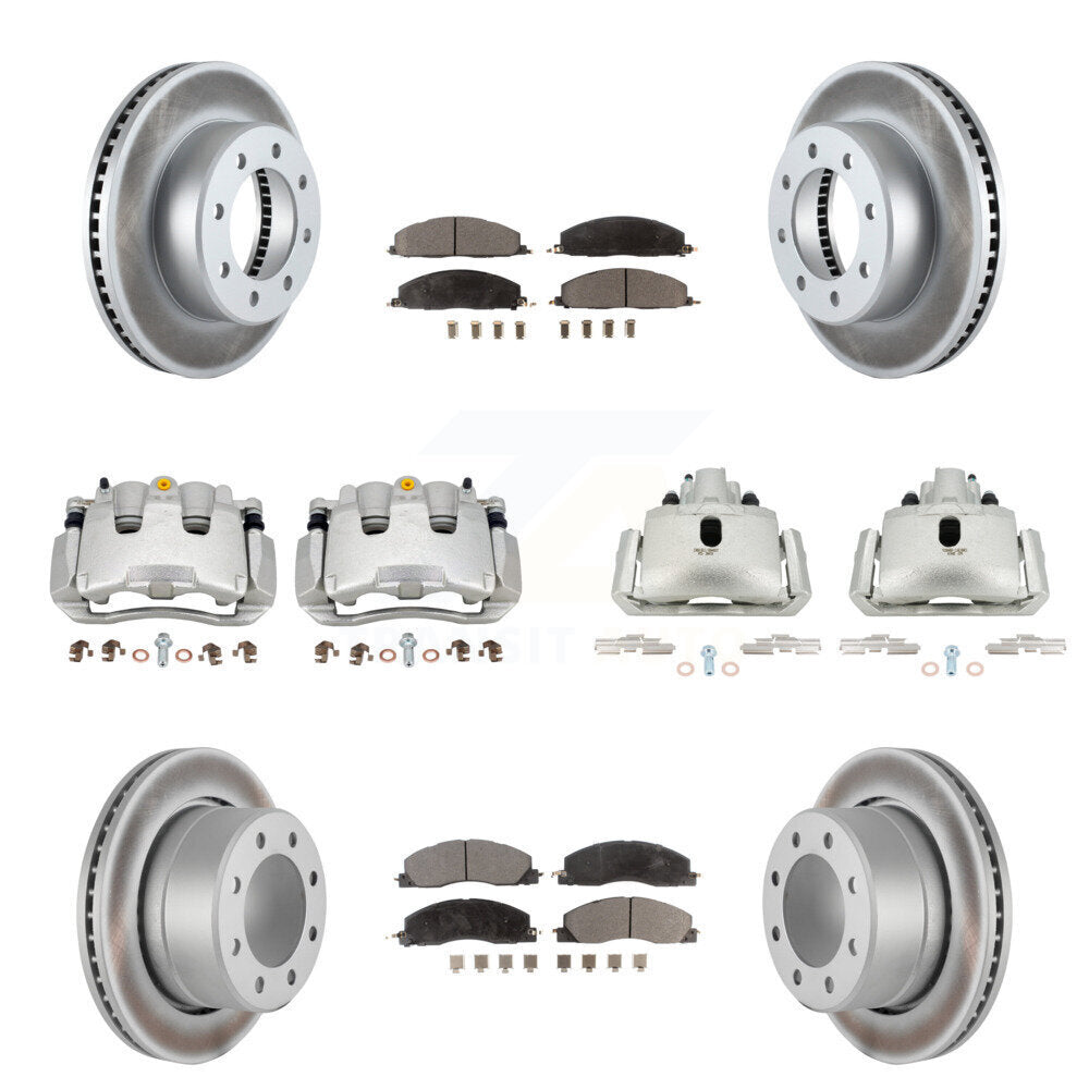 Front Rear Disc Brake Caliper Coated Rotors And Ceramic Pads Kit (10Pc) For Ram 1500 KCG-100912T