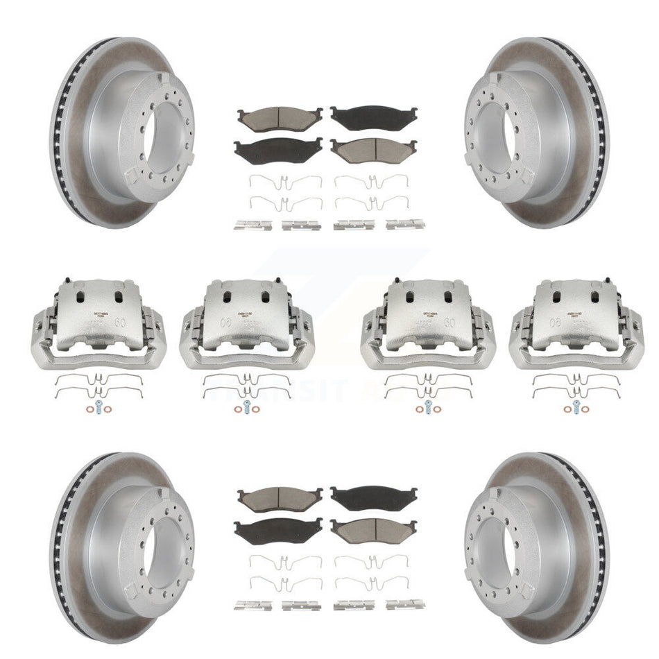 Front Rear Brake Caliper Coat Rotor & Ceramic Pad Kit (10Pc) For International TerraStar KCG-100913C