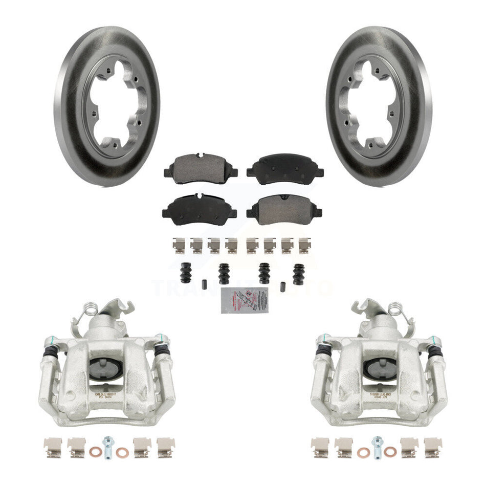 Rear Brake Caliper Coat Rotors Semi-Metallic Pad Kit For Ford Transit-250 Transit-150 HD KCG-100913N