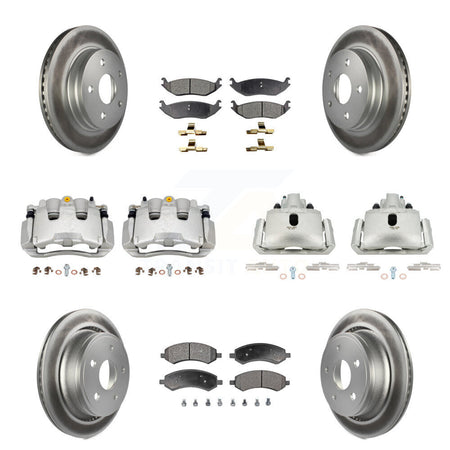 Front Rear Disc Brake Caliper Coat Rotor Ceramic Pad Kit (10Pc) For Chrysler Aspen Dodge KCG-100913T