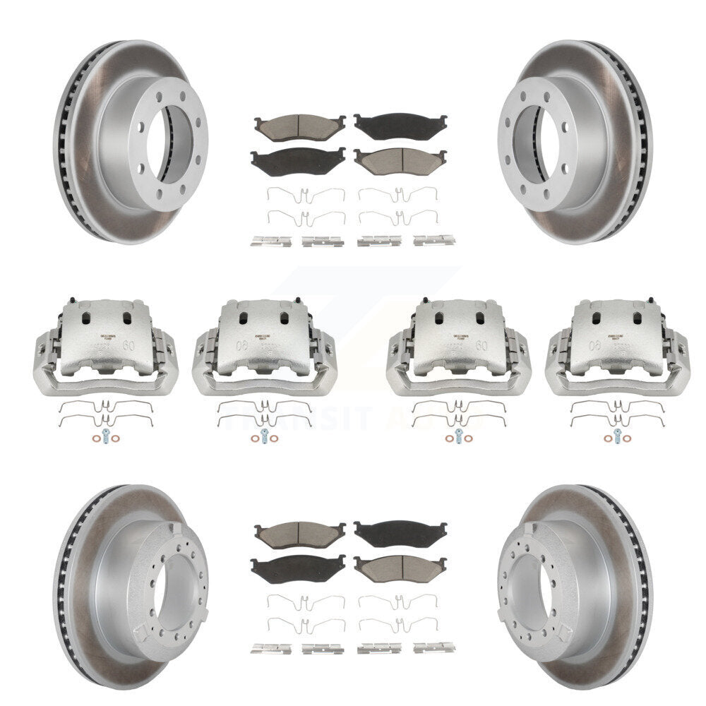 Front Rear Brake Caliper Coat Rotor And Ceramic Pad Kit (10Pc) For Ford F-450 Super Duty KCG-100914C