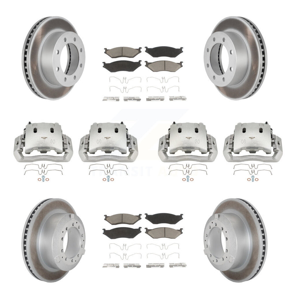 Front Rear Brake Caliper Coat Rotor And Ceramic Pad Kit (10Pc) For Ford F-450 Super Duty KCG-100914C