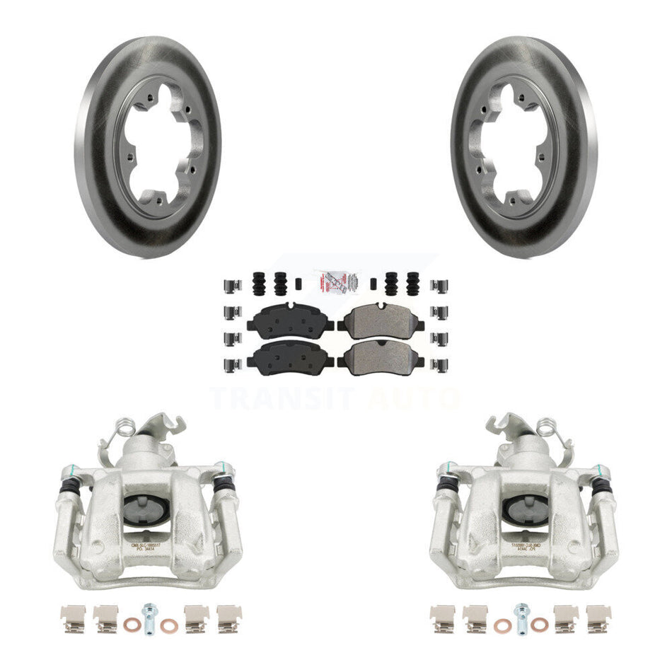 Rear Brake Caliper Coat Rotors Semi-Metallic Pad Kit For Ford Transit-250 Transit-150 HD KCG-100914N