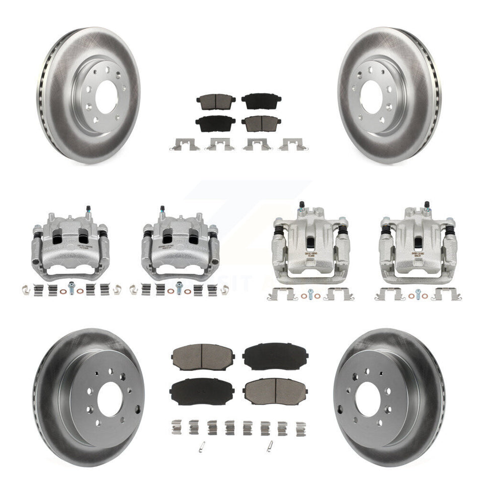 Front Rear Disc Brake Caliper Coat Rotor Ceramic Pad Kit (10Pc) For Mazda CX-7 Ford Edge KCG-100915C