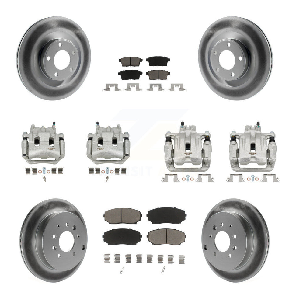 Front Rear Brake Caliper Coat Rotor And Ceramic Pad Kit (10Pc) For Ford Edge Lincoln MKX KCG-100916C