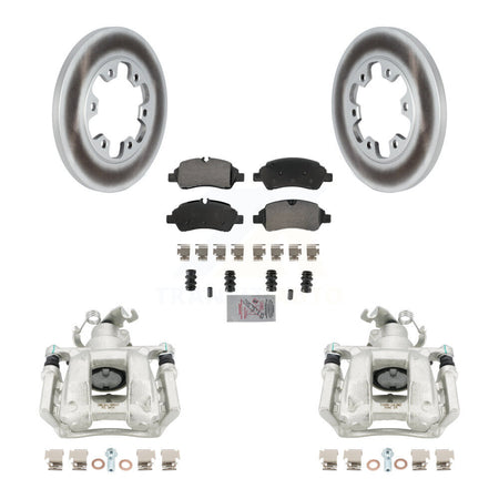 Rear Disc Brake Caliper Coated Rotors And Semi-Metallic Pads Kit For Ford Transit-350 HD KCG-100916N