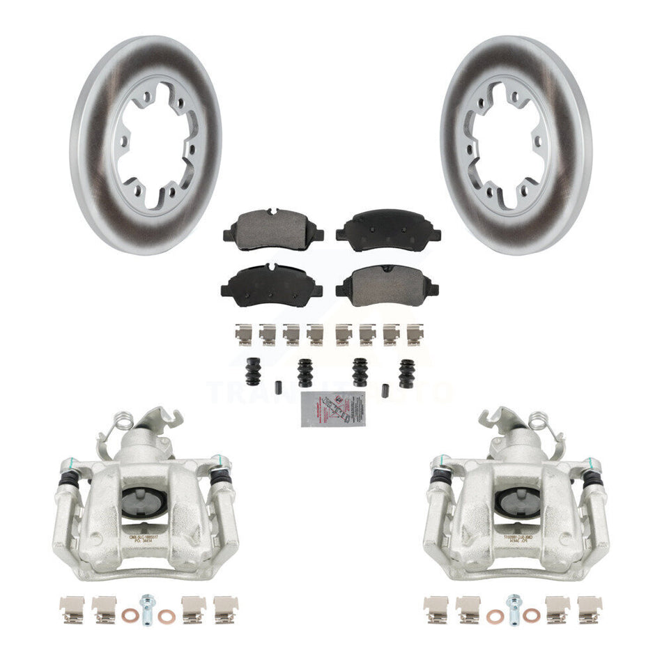 Rear Disc Brake Caliper Coated Rotors And Semi-Metallic Pads Kit For Ford Transit-350 HD KCG-100916N