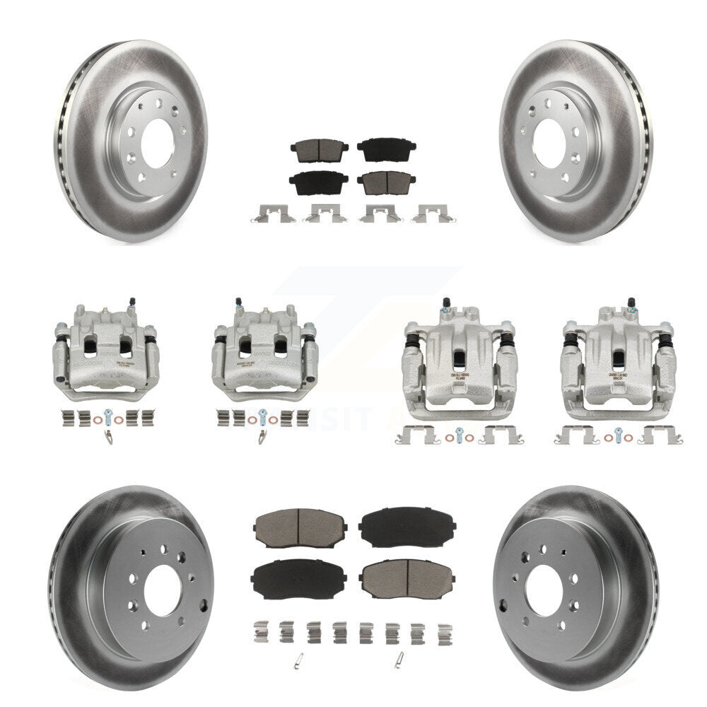 Front Rear Brake Caliper Coat Rotor Ceramic Pad Kit (10Pc) For 2007-2009 Lincoln MKX FWD KCG-100917C